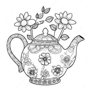 Fantastisk Tepotte Med Blomster Farveside 69914-57824