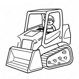 Sod Skid Steer Med Tegneserieansigt Farveside 7105-5783