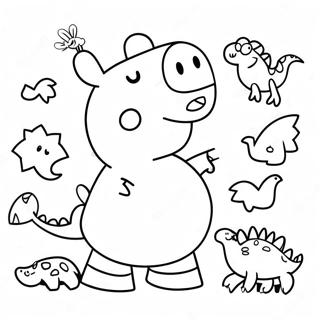 Peppa Gris Med Farverige Dinosaurer Farveside 71394-59003