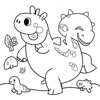 Peppa Gris Med Farverige Dinosaurer Farveside 71394-59004