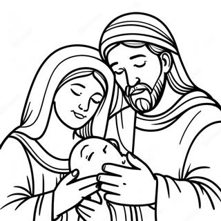 Maria Og Josef Med Baby Jesus Farveside 71664-59243