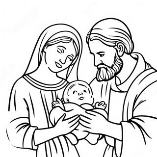 Maria Og Josef Med Baby Jesus Farveside 71664-59244