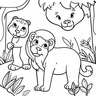 Farverige Jungle Dyr Farveside 73295-60508