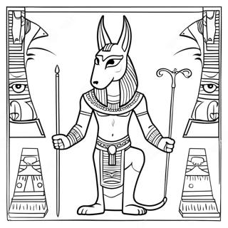 Anubis Med Egyptiske Artefakter Farveside 74016-61114