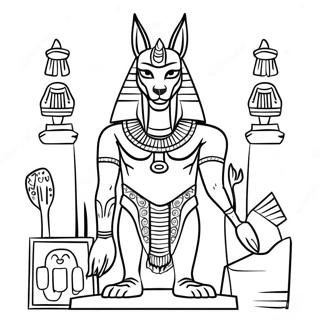 Anubis Med Egyptiske Artefakter Farveside 74016-61115