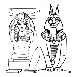 Anubis Med Egyptiske Artefakter Farveside 74016-61116