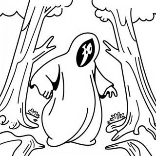 Ghostface I En Uhyggelig Skov Farvelaegningsside 802-641