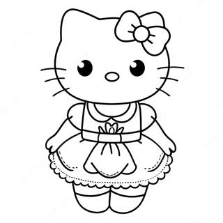 Hello Kitty I En Sod Kjole Farveside 8406-6891