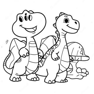 Farverig Dinosaur Familie Farveside 8967-7330