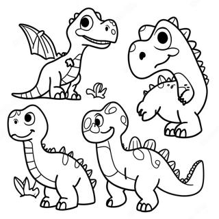 Farverig Dinosaur Familie Farveside 8967-7331