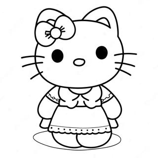 Hello Kitty I En Sod Kjole Farveside 9217-7530