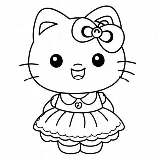 Hello Kitty I En Sod Kjole Farveside 9217-7531