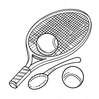 Farveside Med Tennisracket Og Bold 9546-7788